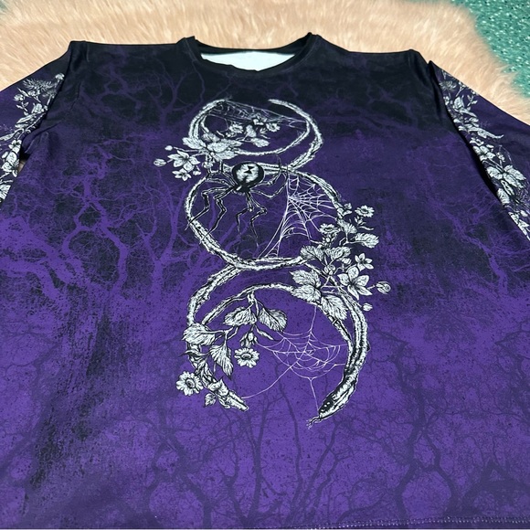 Blackmilk Purple Graphic Long Sleeve Shirt oversized - Picture 3 of 8